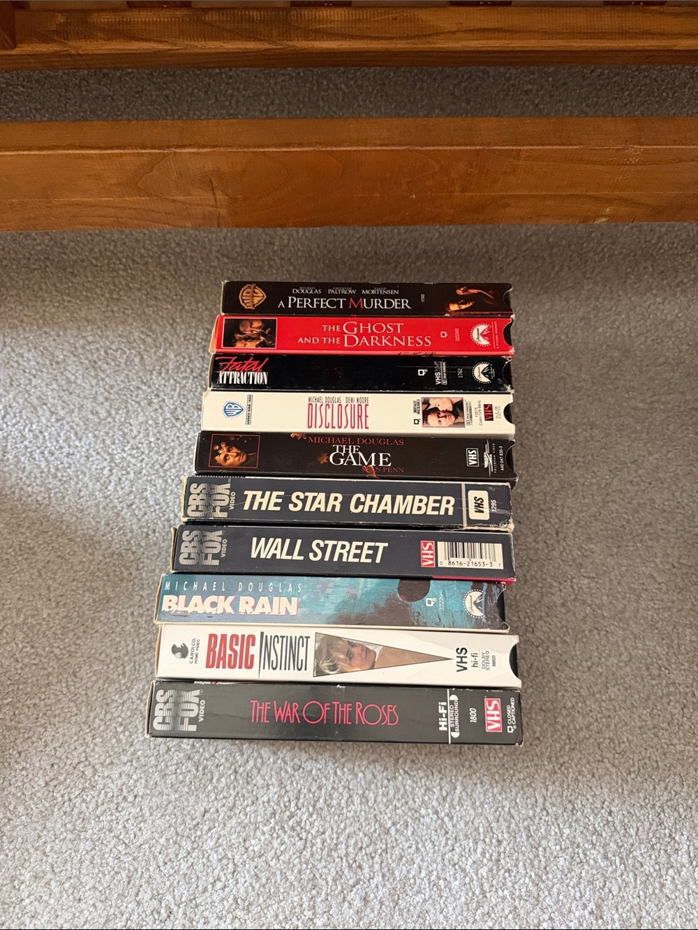 Classic Michael Douglas VHS tapes